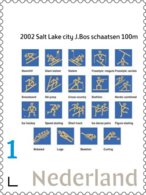 Nederland  Olympische Spelen Goud Olympics  Salt Lake 2002 J. Bos 100m  Schaatsen-skating   Postsfris/neuf/mnh - Timbres Personnalisés