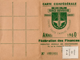 VP15.864 - LE MANS 1960 - Carte Confédérale C.G.T. Force Ouvière - Altri & Non Classificati