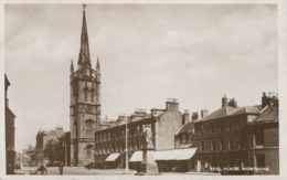 RPPC: PEEL PLACE, MONTROSE, ANGUS, SCOTLAND ~ SHOPS, CHURCH, ANIMATED - Angus