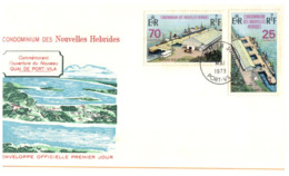 (ED 42) New Hebrides FDC Cover - 1973 - Port Vila New Quay Opening - Vanuatu (1980-...)