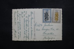 CONGO BELGE - Affranchissement Plaisant Sur Carte Postale Pour La Belgique - L 45062 - Cartas & Documentos