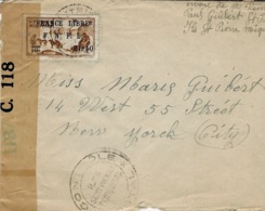 1941- Enveloppe De St Pierre & Miquelon Affr. Y & T N°278 SEUL Pour New York -censures Française Et Américaine - Storia Postale