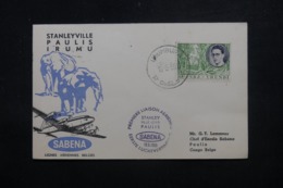 CONGO BELGE - Enveloppe 1er Vol Stanleyville / Paulis En 1955, Affranchissement Plaisant - L 45069 - Luftpost: Briefe U. Dokumente