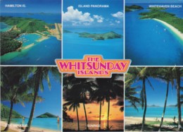 Whitsunday Islands Multiview, Great Barrier Reef, Queensland - Posted 1995? With Stamp - Mackay / Whitsundays