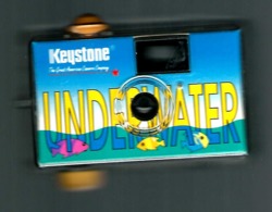 PUBLICITÉS ÉTANCHE KEYSTONE UNDER WATER  APPAREIL JETABLE UTILISÉE 12/1994 - Cameras