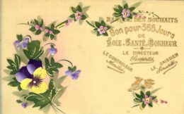 CARTE CELLULOID BANQUE DES SOUHAITS BON POUR 366 JOURS OUI CEST BIEN 366 JOURS DE JOIE SANTE BONHEUR TRES RARE - Sonstige & Ohne Zuordnung