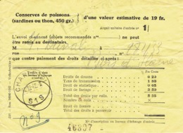 Guerre 40/45 Document Douanier "Conserves De Poissons" Avec Timbres Fiscaux (Charleroi, 11 Jan 1942) - Historical Documents