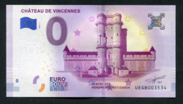 Billet Touristique 0€ Souvenir - 2018/1 - CHATEAU DE VINCENNES - Val-de-Marne - Essais Privés / Non-officiels