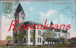 Canada Manitoba Brandon City Hall Rare Old Postcard 1910 - Brandon