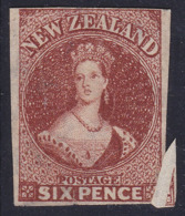 CLASSIC NEW ZEALAND MNG 6d CHALON IMPERF DAVIES PRINT PAPERFOLD - Nuevos