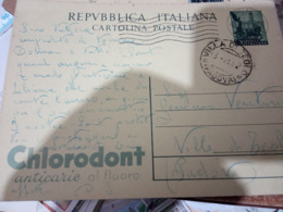 INTERO POSTALE L.20 QUADRIGA 1952 CHLORODONT D A VILLA DI TEOLO  PD   HF1197 - Ganzsachen