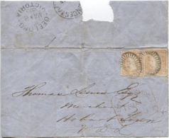 CLASSIC VICTORIA - TASMANIA LARGE PART 1855 INTERSTATE WRAPPER - Brieven En Documenten