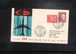 Sweden 1960 SAS First Regular DC - 8 Jet Flight Stockholm - New York - Briefe U. Dokumente