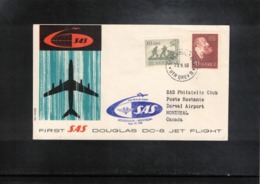 Sweden 1960 SAS First DC - 8 Jet Flight Stockholm - Montreal - Covers & Documents