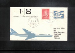 Sweden 1962 SAS First Flight Stockholm - Karachi - Brieven En Documenten