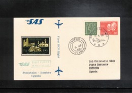 Sweden 1965 SAS First Flight Stockholm - Entebbe - Brieven En Documenten