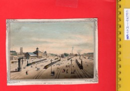 Cirka 1840, Oude Handpers Lithografie - Mechelen Station, Geen Perrons Prachtige Kleuren Afbeelding Zoals Een Schilderij - Litografia