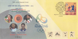 India  2016  Badminton Player 2016 Rio  P.V. Sindhu & Others Rajiv Gandhi Awardee   Special Cover  # 23628 D Inde Indien - Badminton