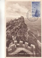 Saint Marin - Carte Postale De 1947 - Oblit Republica Di San Marino - Avions - Carte Maximum  ? - Storia Postale