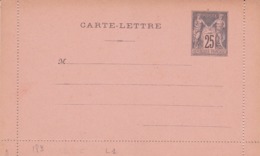 Carte Lettre Sage 25c Noir L1 Neuve - Tarjetas Cartas