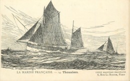 LA MARINE FRANÇAISE - Thonniers,carte Illustrée Par L Haffner. - Pêche