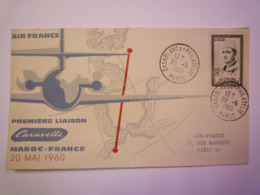 2019 - 2816  Enveloppe AIR FRANCE  " Première Liaison CARAVELLE MAROC-FRANCE  1960 "   XXX - Maroc (1956-...)