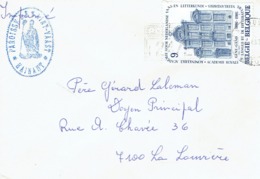 Enveloppe à En-tête Du Secrétariat De La Paroisse De Saint Vaast Hainaut, Adressée Au Père Doyen De La Louvière Avr 1987 - Non Classés