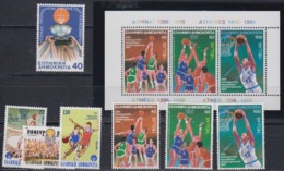 Greece European Championship Basketball 7v + M/s ** Mnh (44964) - Blocks & Sheetlets