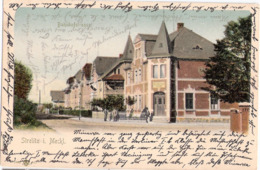 NEUSTRELITZ Bahnhofstrasse Color Vorn Kaiserliches Postamt Belebt 11.1.1909 Gelaufen - Neustrelitz