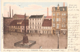Gruß Aus FORST Lausitz Lindenplatz Vogelschau Col Belebt Kosmopolitverband Gelaufen 29.2.1902 - Forst