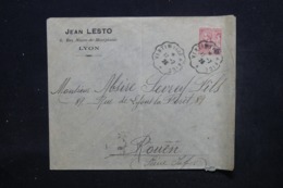 MONACO - Enveloppe Commerciale (de Lyon)  Pour Rouen En 1923, Affranchissement Plaisant, Oblitération Ambulant - L 45271 - Cartas & Documentos