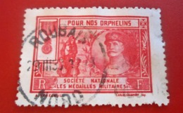 Vignette Oblitéré Postes Roubaix Société Nationale Médaillés Militaires Orphelins Erinnophilie-Timbre Vignettes-France - Vignettes Militaires