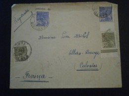 BRASIL BRESIL BRAZIL TIMBRES REGISTRADO RECOMMANDE SANTOS VILLERS BOCAGE CALVADOS LETTRE ENVELOPPE COVER LETTER PLI - Aéreo (empresas Privadas)