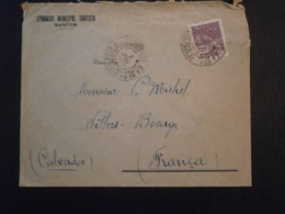 BRASIL BRESIL BRAZIL TIMBRE GYMNASIO MUNICIPAL SANTISTA SANTOS VILLERS BOCAGE CALVADOS LETTRE ENVELOPPE COVER LETTER PLI - Posta Aerea (società Private)