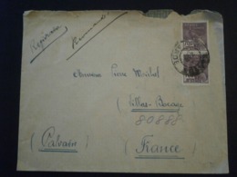 BRASIL BRESIL BRAZIL TIMBRE REGISTRADA RECOMMANDE SANTOS VILLERS BOCAGE CALVADOS LETTRE ENVELOPPE COVER - Aéreo (empresas Privadas)