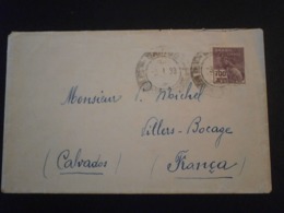 BRASIL BRESIL BRAZIL TIMBRE SANTOS VILLERS BOCAGE CALVADOS LETTRE ENVELOPPE COVER LETTER PLI - Poste Aérienne (Compagnies Privées)