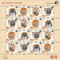 Finland. Peterspost. Year Of Dog. Chinese New Year! Sheetlet Of 4 Strips, Face Value Price! - Ungebraucht