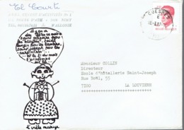 Rare : Enveloppe à En-tête De El Courti (Nimy) Avec Collage D'une Déclaration De "l'vieye Mariye"(18/3/1987) - Sin Clasificación