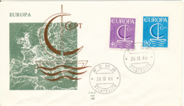 Italy FDC Roma 26-9-1966 EUROPA CEPT Complete Set Of 2 With Cachet - 1966