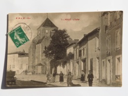 C. P. A. : 79 : MAUZE : L'Eglise, Pharmacie, Animé, Timbre En 1912 - Mauze Sur Le Mignon