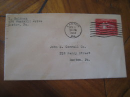 EASTON Northampton Pennsylvania PA 1933 City U525 Postal Stationery Cover USA - 1921-40