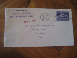 BRISTOL Hartford Connecticut CT 1933 To Reading PA Member NRA U.S. U526 Postal Stationery Cover USA - 1921-40