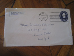 FRANKLIN Merrimack New Hampshire NH 1957 To Glens Falls NY U533 Postal Stationery Cover USA - 1941-60