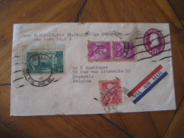 NEW YORK Bronx New York NY 1960 To Brussels Belgium 4 Stamp On Air Mail U536 Postal Stationery Cover USA - 1941-60