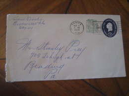 TAMPA Hillsborough Florida FL 1958 To Reading PA 1 Cent Surcharged U540 Postal Stationery Cover USA - 1941-60