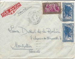 MADAGASCAR TANANARIVE 1938 Lettre Par Avion Pour Montpellier France. - Briefe U. Dokumente