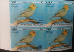 O) 2018 CUBA - CARIBBEAN, IMPERFORATED. ENDEMIC BIRD - TERETISTRIS FERNANDINAE-  PASERIFORME, YELLOW HEADED WARBLER, XV - Imperforates, Proofs & Errors