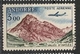 Andorre Français - Andorra Poste Aérienne 1961-64 Y&T N°PA6 - Michel N°F176 (o) - 3f Vallée D'Inclès - Posta Aerea