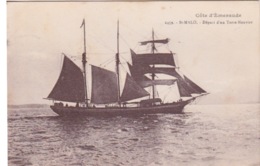 BATEAU TERRE-NEUVIER  - VOILIER DE PECHE POUR UN DEPART DE ST MALO A TERRE-NEUVE - Pêche