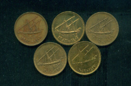 KUWAIT / 10 FILS / 5 DIFFERENT COINS - Koeweit
